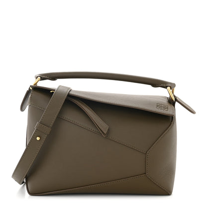 Loewe Calfskin Small Puzzle Bag Dark Khaki Green 1 of 9