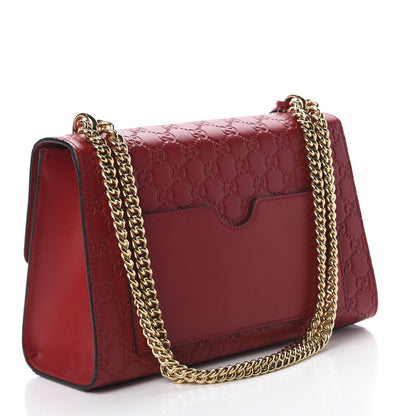 Gucci Guccissima Medium Padlock Shoulder Bag Hibiscus Red 3 of 11