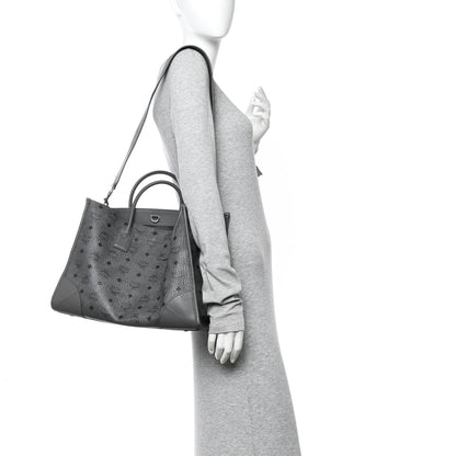 MCM Visetos Large Munchen Tote Grey 3 of 10