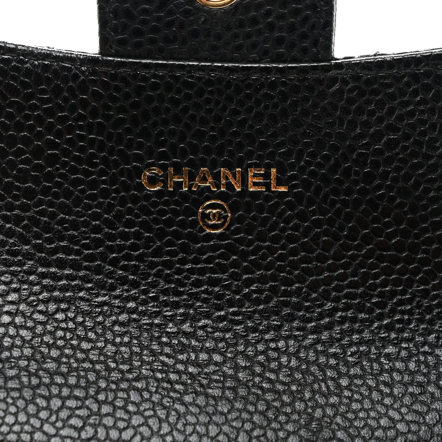 Caviar Quilted Flap Card Holder Black