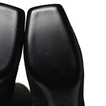 Chanel Glitter Patent Cap Toe High Boots 37 Black 7 of 7