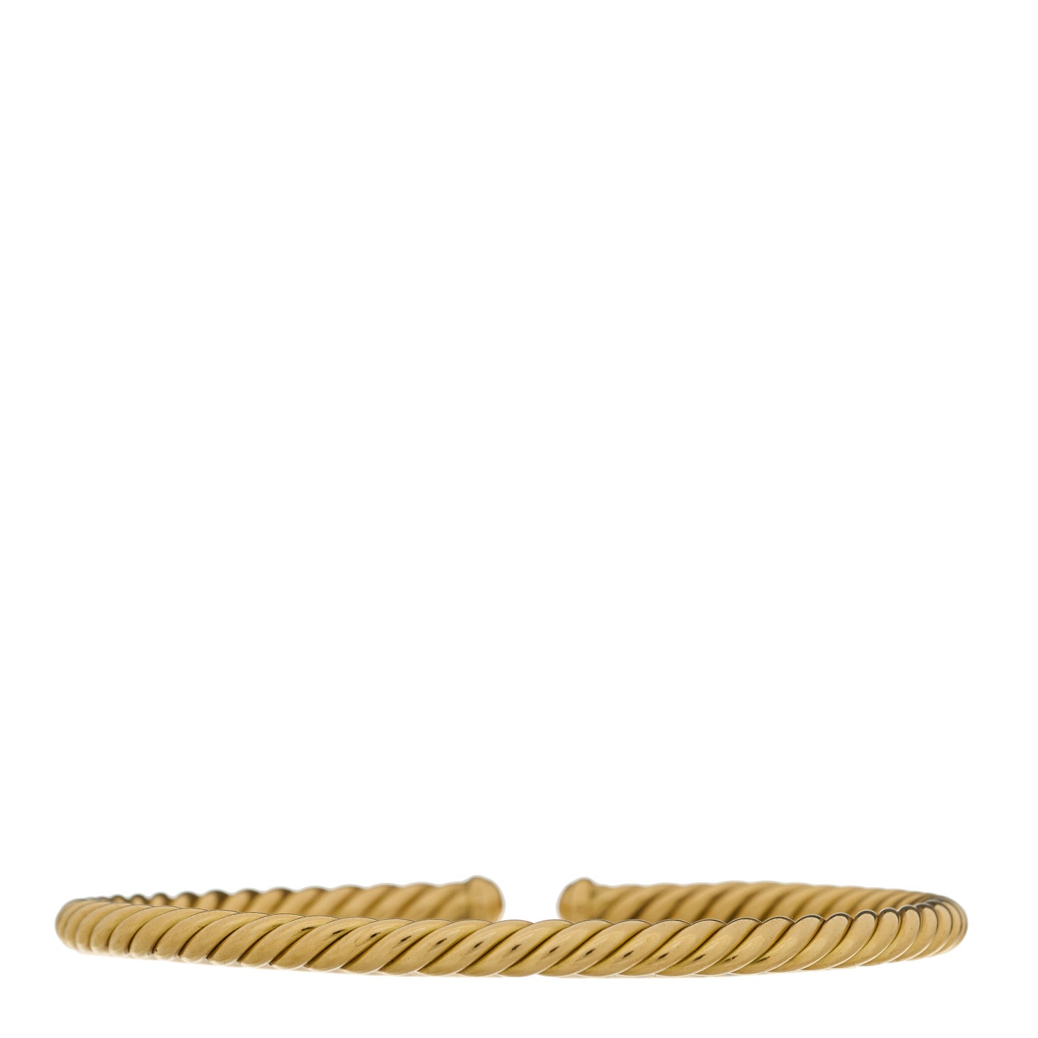 David Yurman 18K Yellow Gold 4mm Cablespira Bracelet 2 of 4