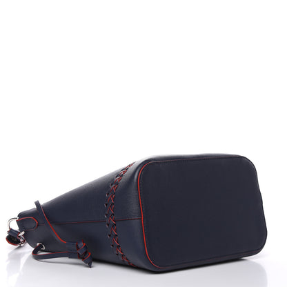 Louis Vuitton Soft Calfskin Braided Lockme Bucket Marine Rouge 4 of 9