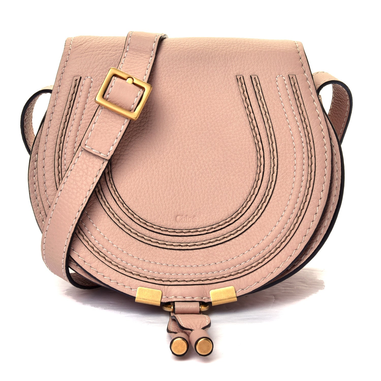 Chloe Calfskin Mini Marcie Round Crossbody Bag Blush Nude 1 of 4