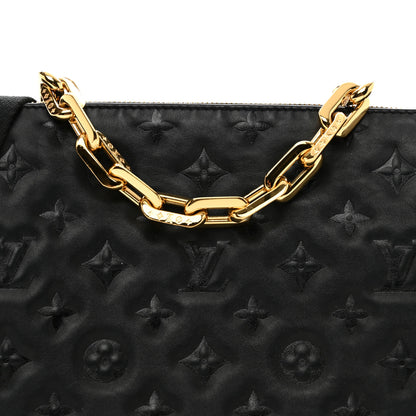 Louis Vuitton Lambskin Embossed Monogram Coussin PM Black 5 of 10