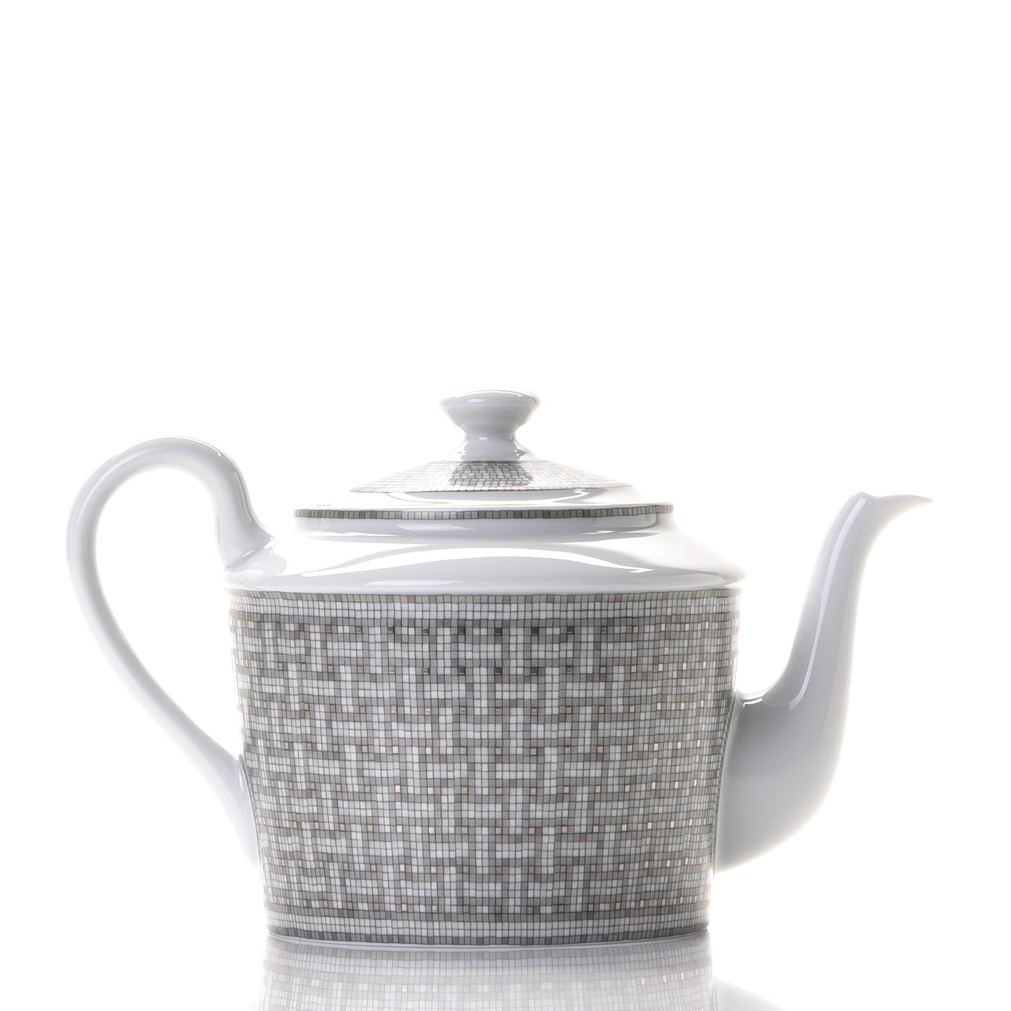 Porcelain 24 Mosaique Teapot Cup Set Platinum