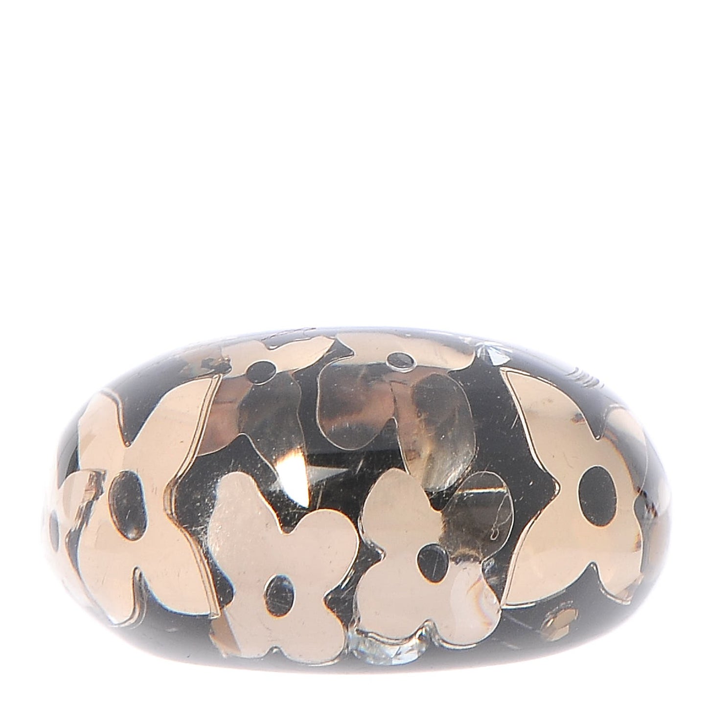 Resin Swarovski Crystal Inclusion Ring 8 Black