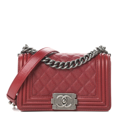 Chanel Caviar Quilted Small Boy Flap Dark Red 1 of 11