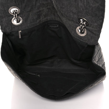 Chanel Denim Quilted XXL Reissue Flap Grey 5 of 11