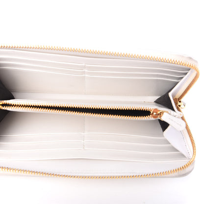 Versace Calfskin Tribute Zip Around Wallet White 5 of 6