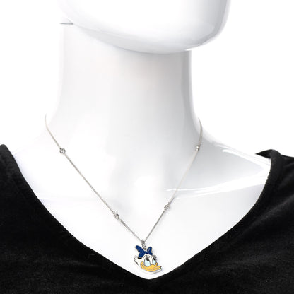 Gucci X DISNEY Sterling Silver Enamel Daisy Duck Pendant Necklace 2 of 6