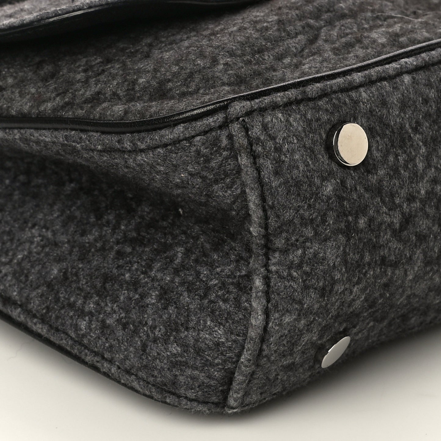 Melange Felted Wool Crossbody Bag Charcoal Black