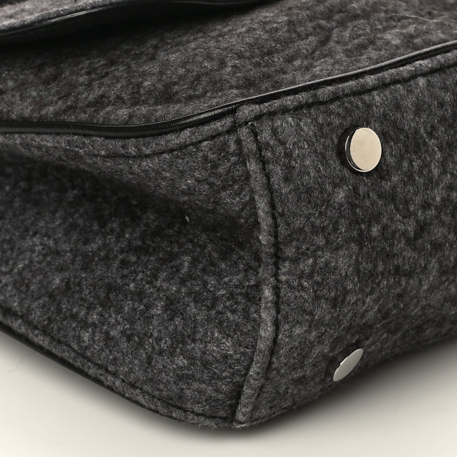 Proenza Schouler Melange Felted Wool Crossbody Bag Charcoal Black 9 of 9