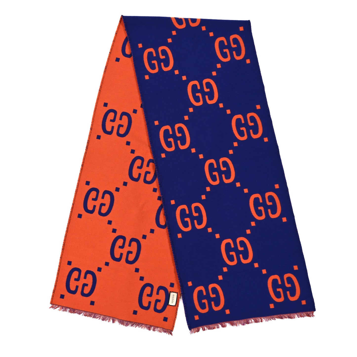 Wool Silk Monogram Jumbo GG Freedom Scarf Parma Violet Orange