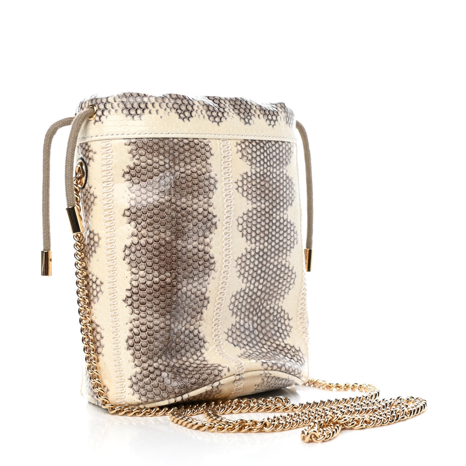 Gucci Snakeskin Mini Zumi Bucket Bag Grey 3 of 9