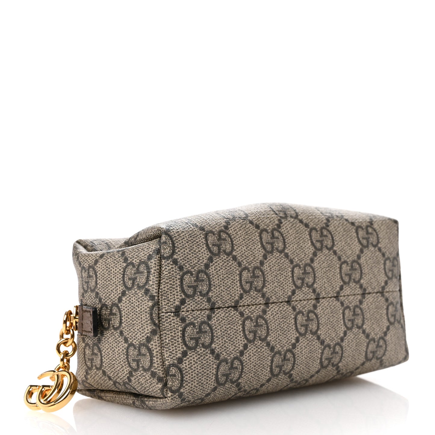 Soft GG Supreme Monogram Calfskin Small Ophidia Cosmetic Case Beige Ebony New Acero