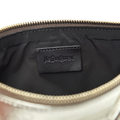Saint Laurent Metallic Calfskin Monogram Pouch Gold 6 of 9