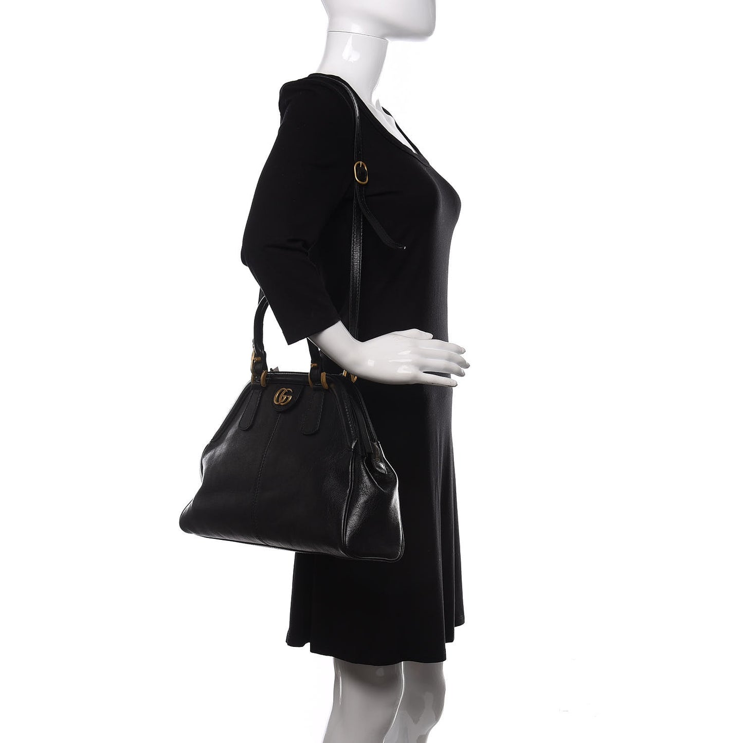 Calfskin Medium Re(Belle) Top Handle Bag Black