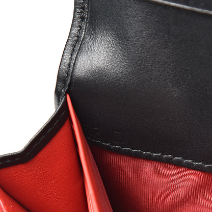 Prada Soft Calf Grommet Continental Flap Black Fuoco 8 of 8