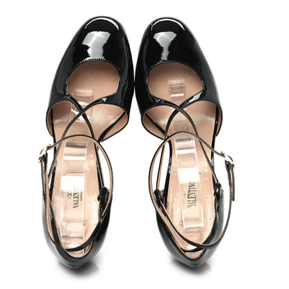 Valentino Garavani Patent Cutout Tango Mary Jane Pumps 37.5 Black 2 of 11