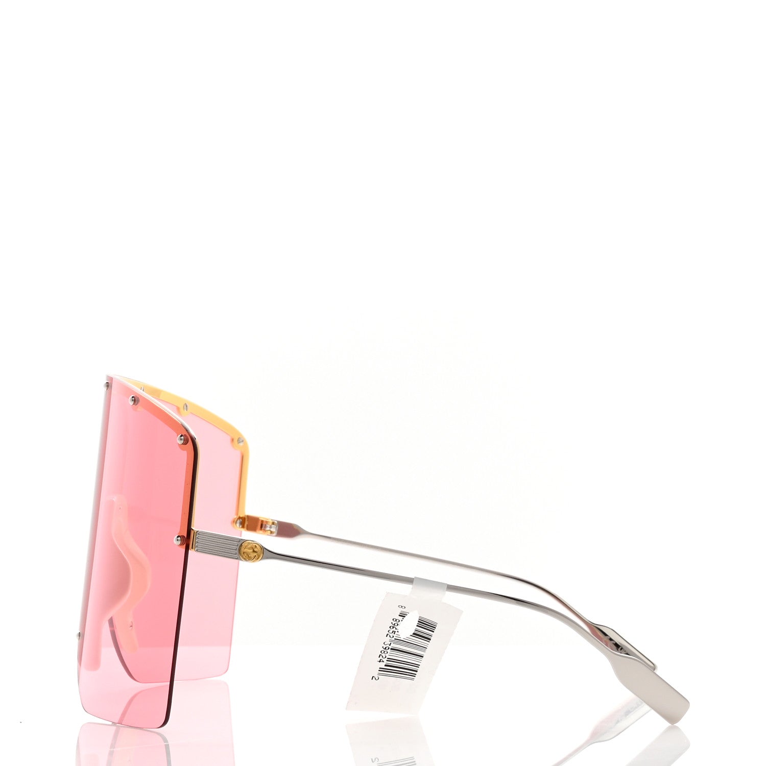 Gucci Metal Studded Shield Sunglasses GG1244S Pink 3 of 9