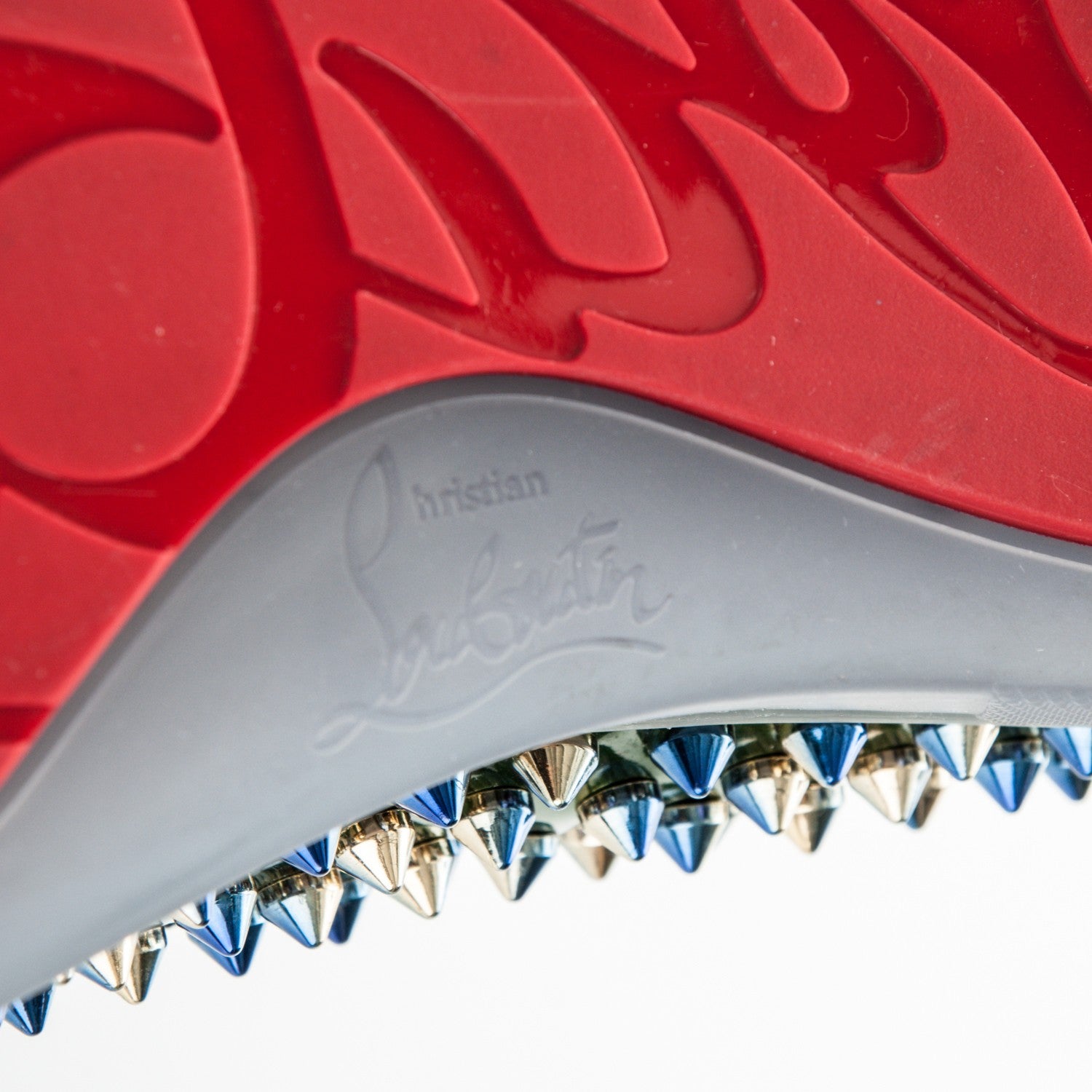 Christian Louboutin Patent Scarabe Spikes Mens Roller Boat Flats 41 Amazon Ocean 6 of 8