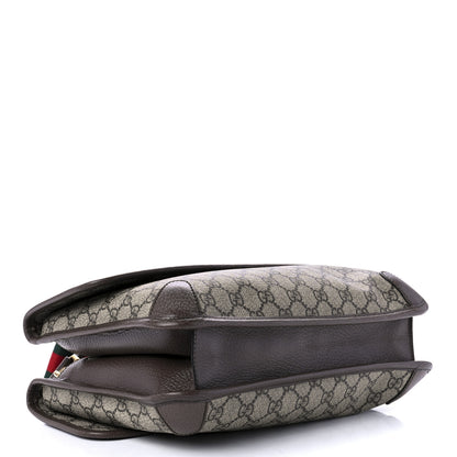 Gucci GG Supreme Monogram Web Neo Vintage Double Flap Messenger Bag Beige New Acero 4 of 11