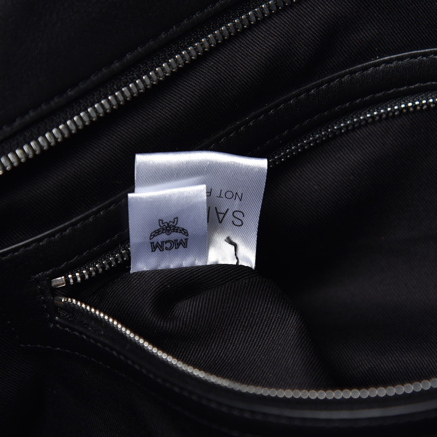 MCM Calfskin Visetos Anya Shopper Tote Black 6 of 9
