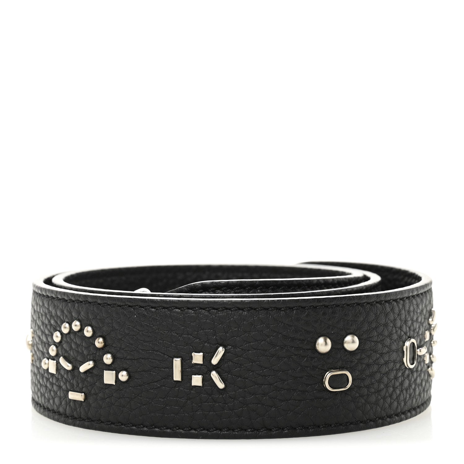 Fendi Cuoio Romano Metal Studs Strap You Black 2 of 3