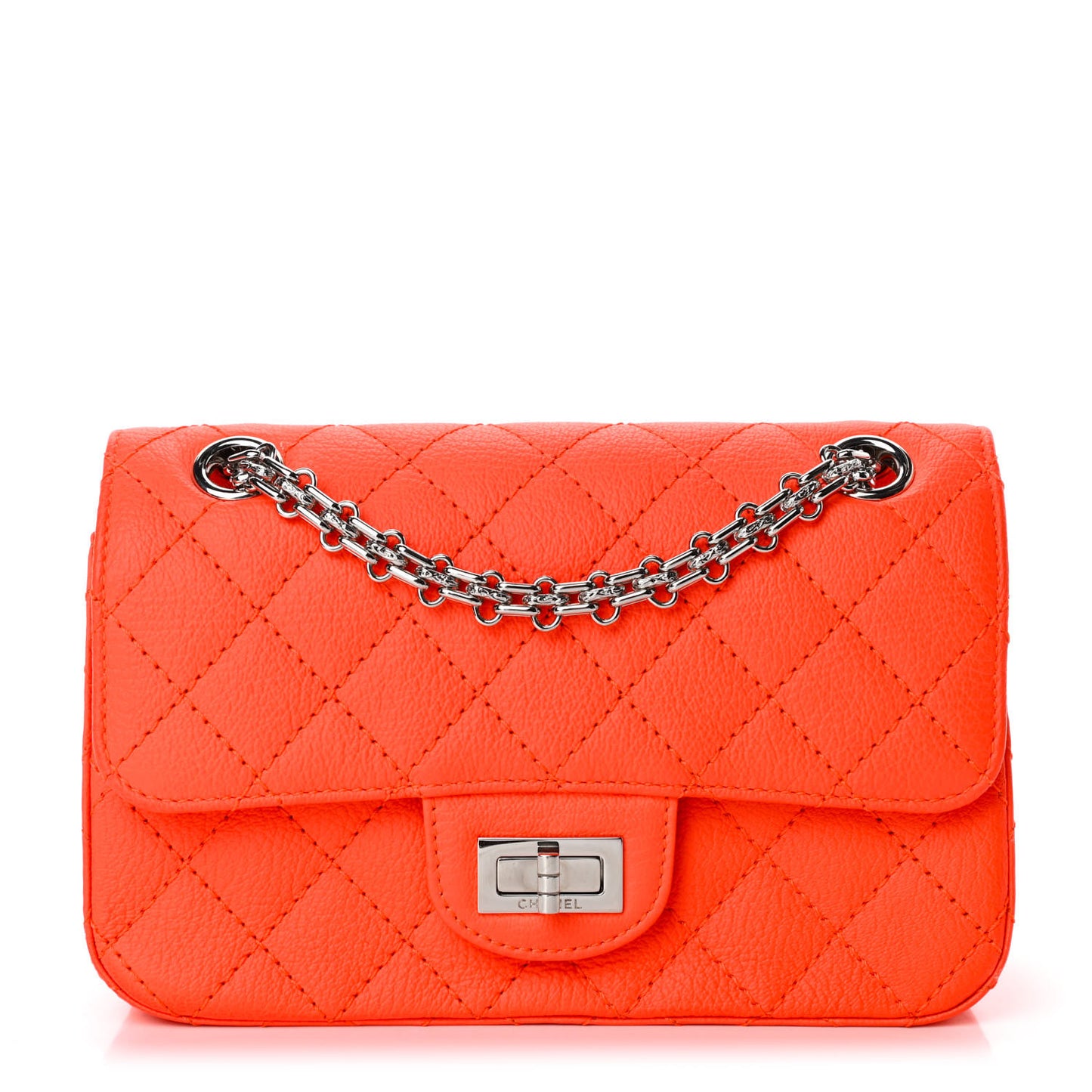Sheepskin Quilted 2.55 Reissue Mini Flap Orange