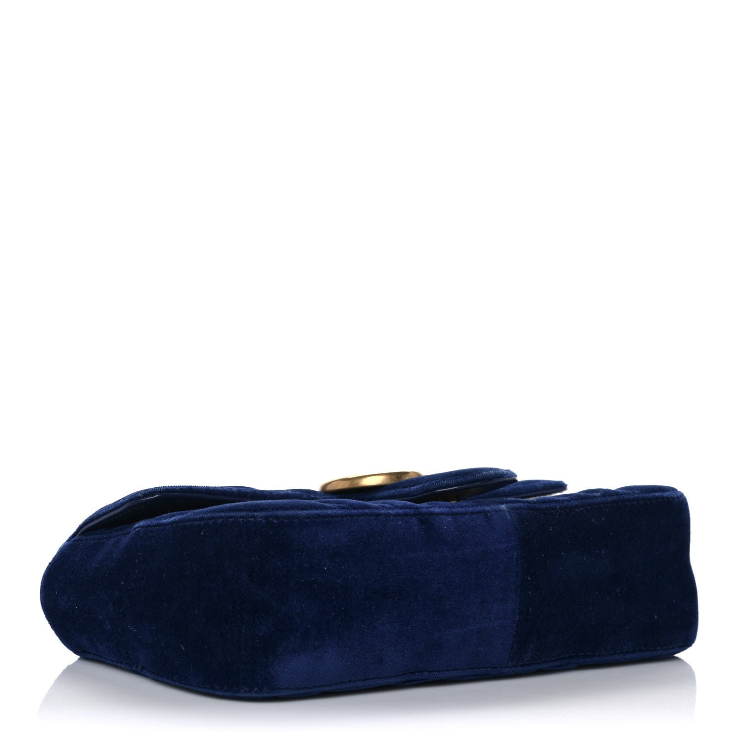 Gucci Velvet Matelasse Mini GG Marmont Shoulder Bag Cobalt Blue 4 of 10