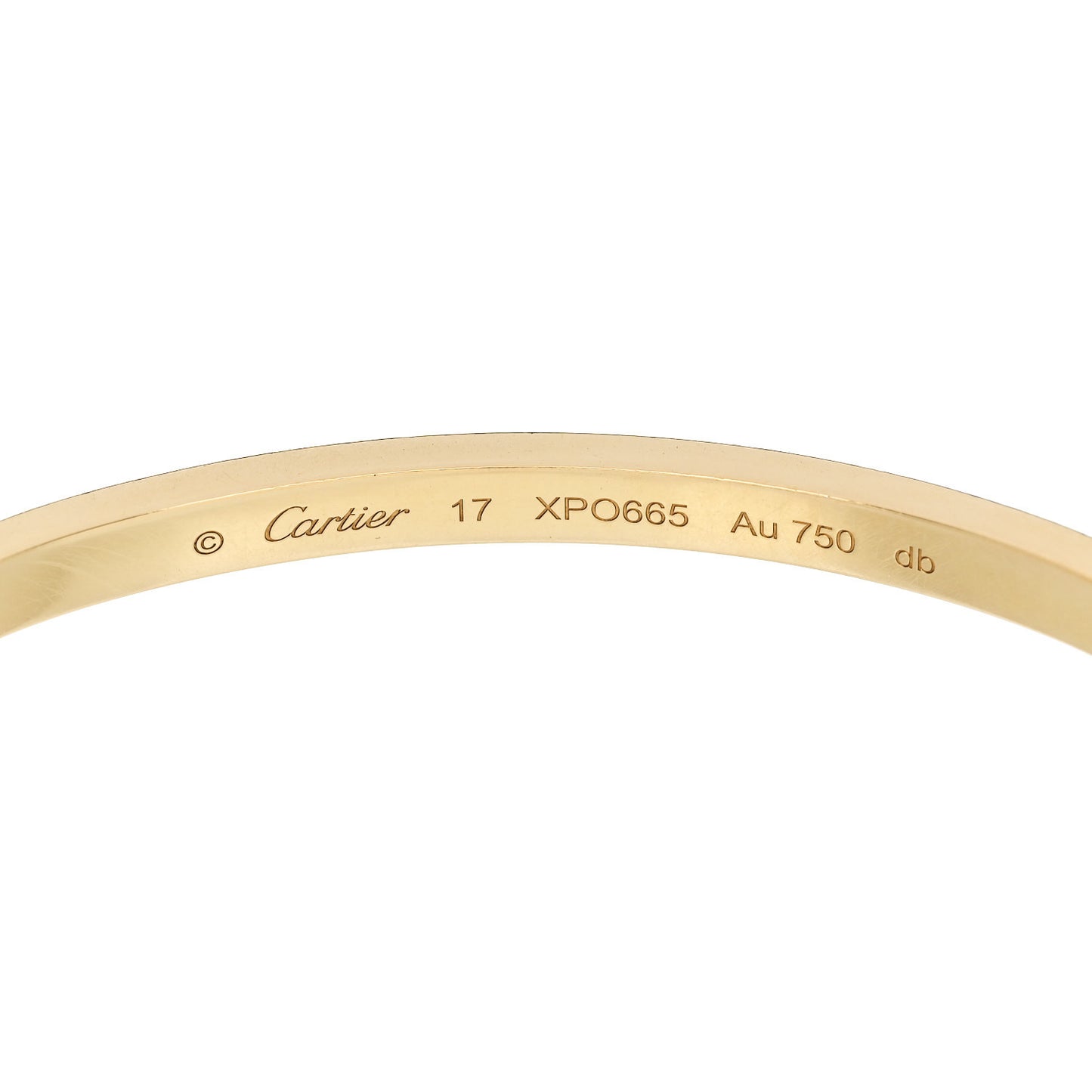 18K Yellow Gold Small LOVE Bracelet 17