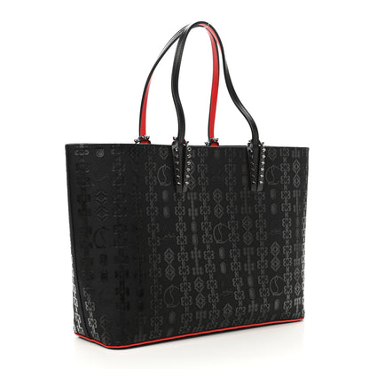 Christian Louboutin Calfskin Loubinetic Spikes East West Cabata Tote Black 4 of 11