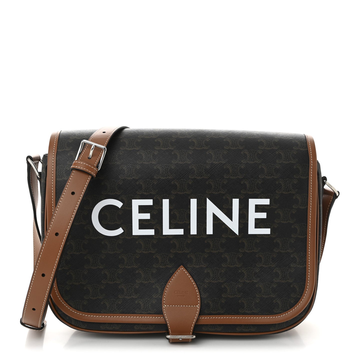 Triomphe Canvas Messenger Folco Bag Tan