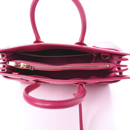 Saint Laurent Calfskin Small Sac De Jour Lipstick Fuchsia 5 of 9