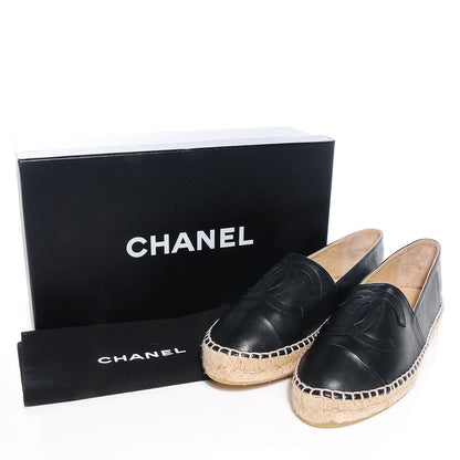 Chanel Lambskin Espadrilles 36 Black 5 of 9