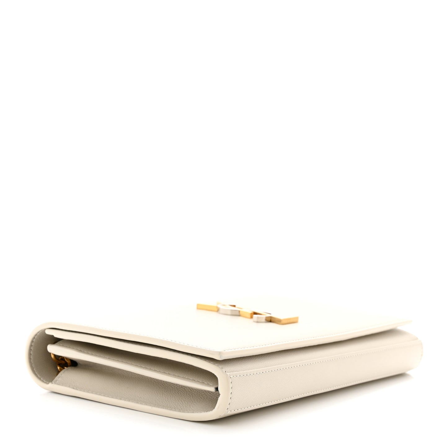 Smooth Calfskin Tri-Metal Cassandre Wallet On Chain WOC Crema Soft