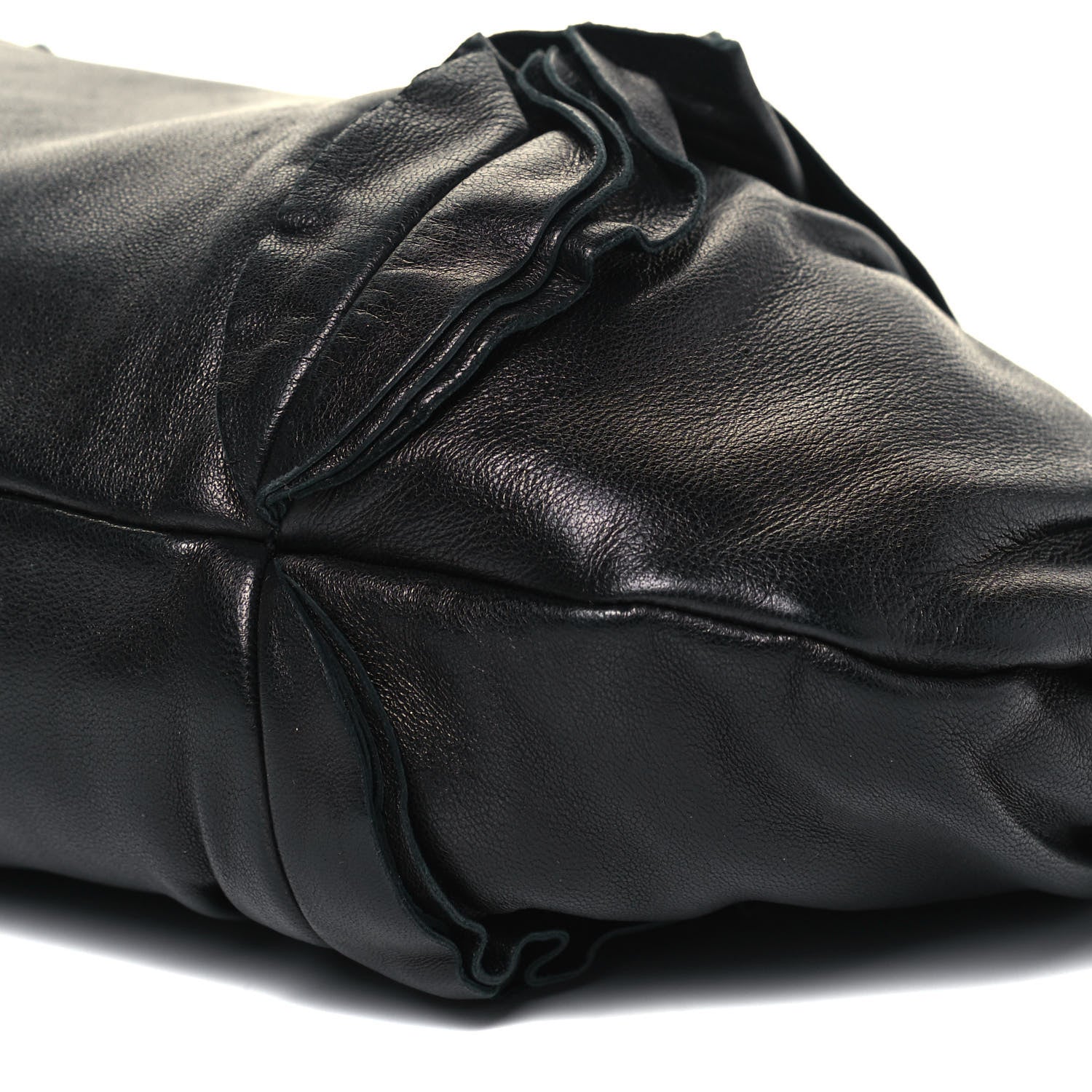 Prada Nappa Ruffle Pochette Bag Black 9 of 9