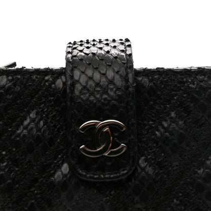 Chanel Snakeskin Quilted Phone Holder Clutch Black 13 of 13