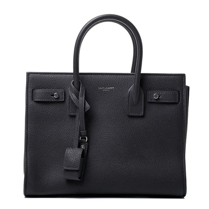 Saint Laurent Grained Calfskin Baby Sac De Jour Souple Coal 1 of 4