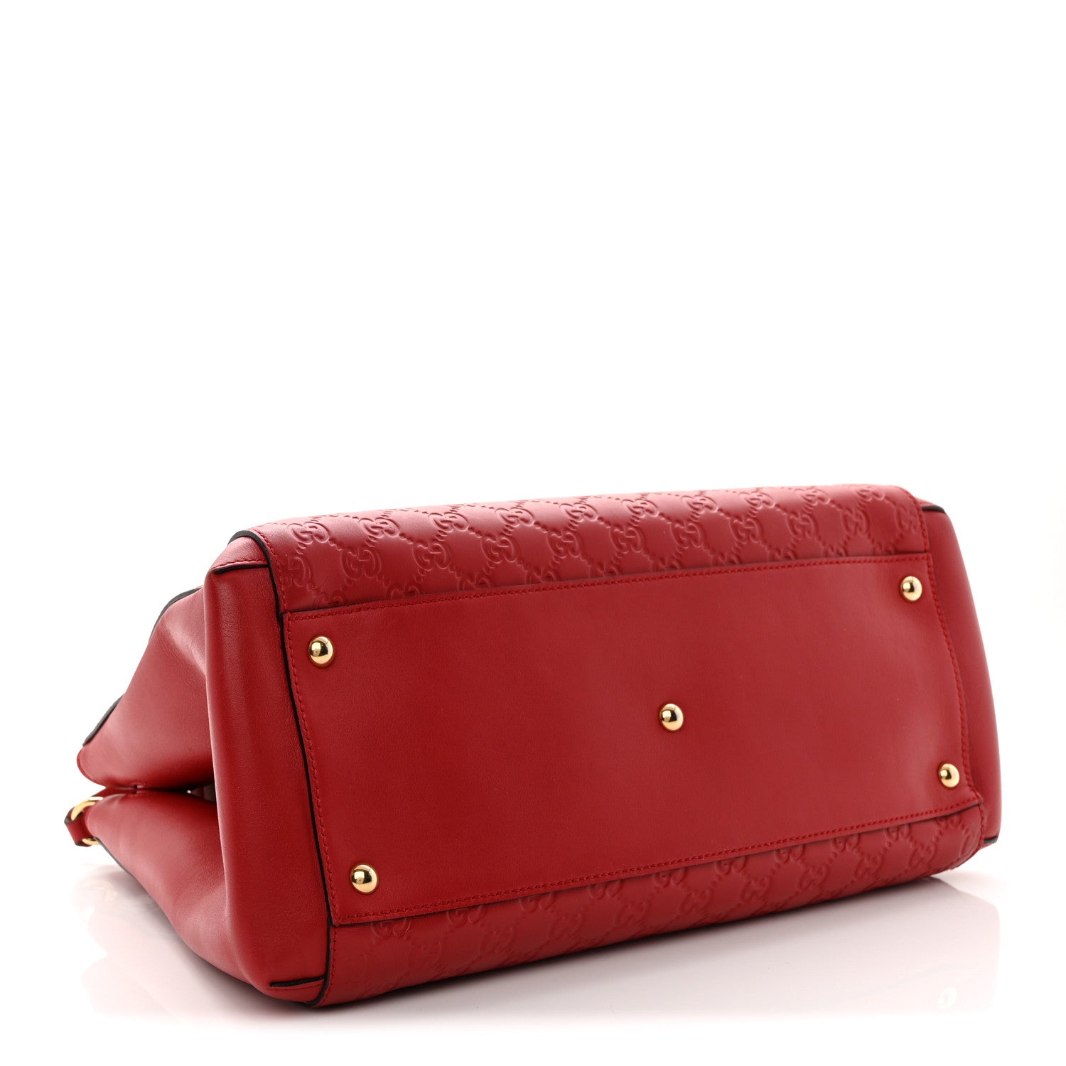 Gucci Soft Guccissima Signature Top Handle Tote Bag Red 4 of 10