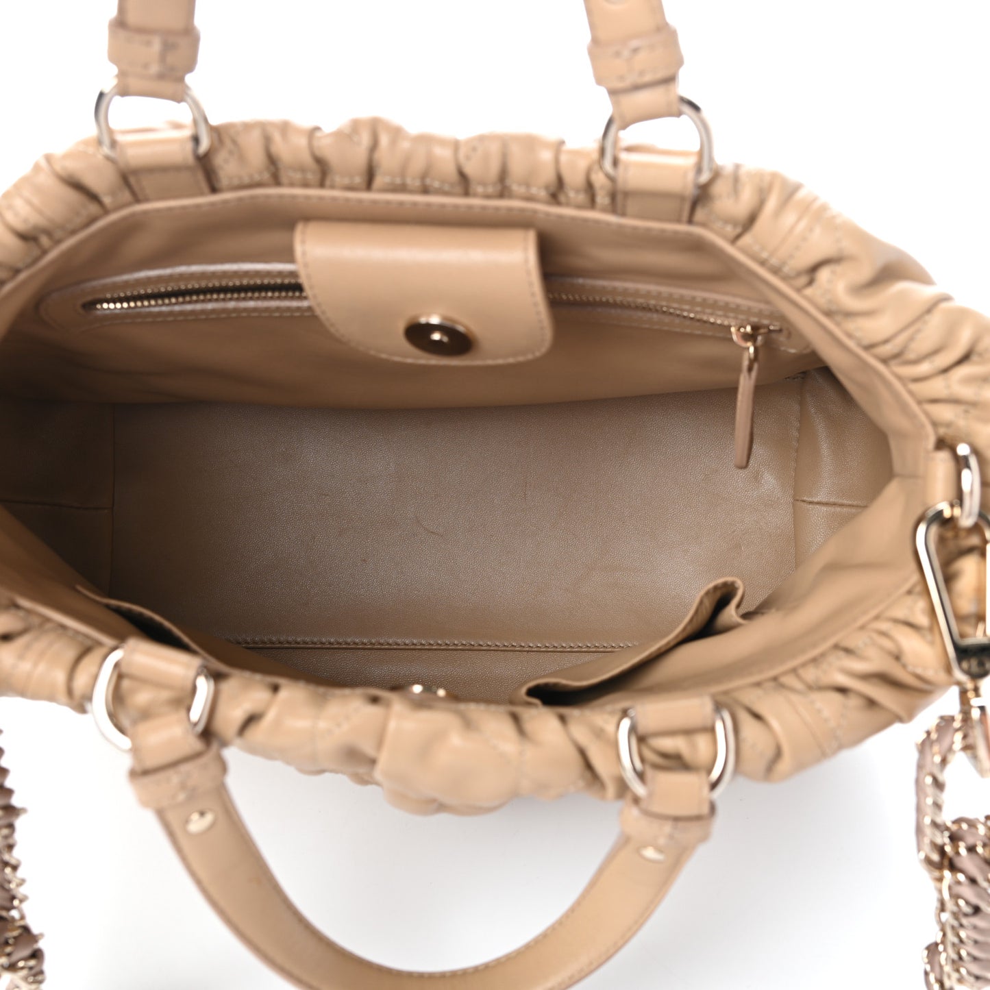 Gaufre Lambskin Cannage Delices Tote Beige