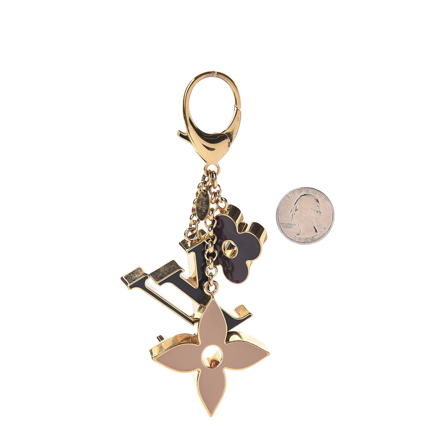 Louis Vuitton Fleur De Monogram Bag Charm Dore 2 of 4
