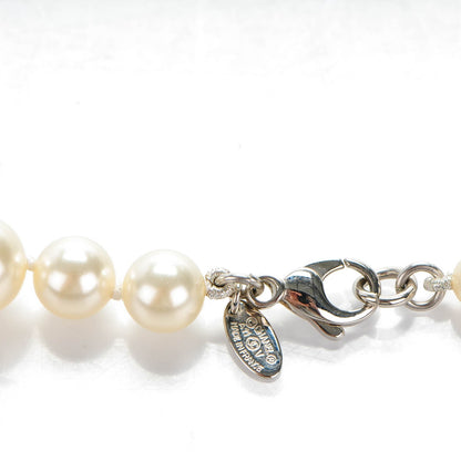 Chanel Graduated Pearl CC Long Necklace Silver 3 of 4