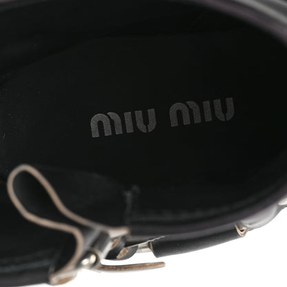 Miu Miu Calfskin Harness Enigneer Boots 40 Black 8 of 8