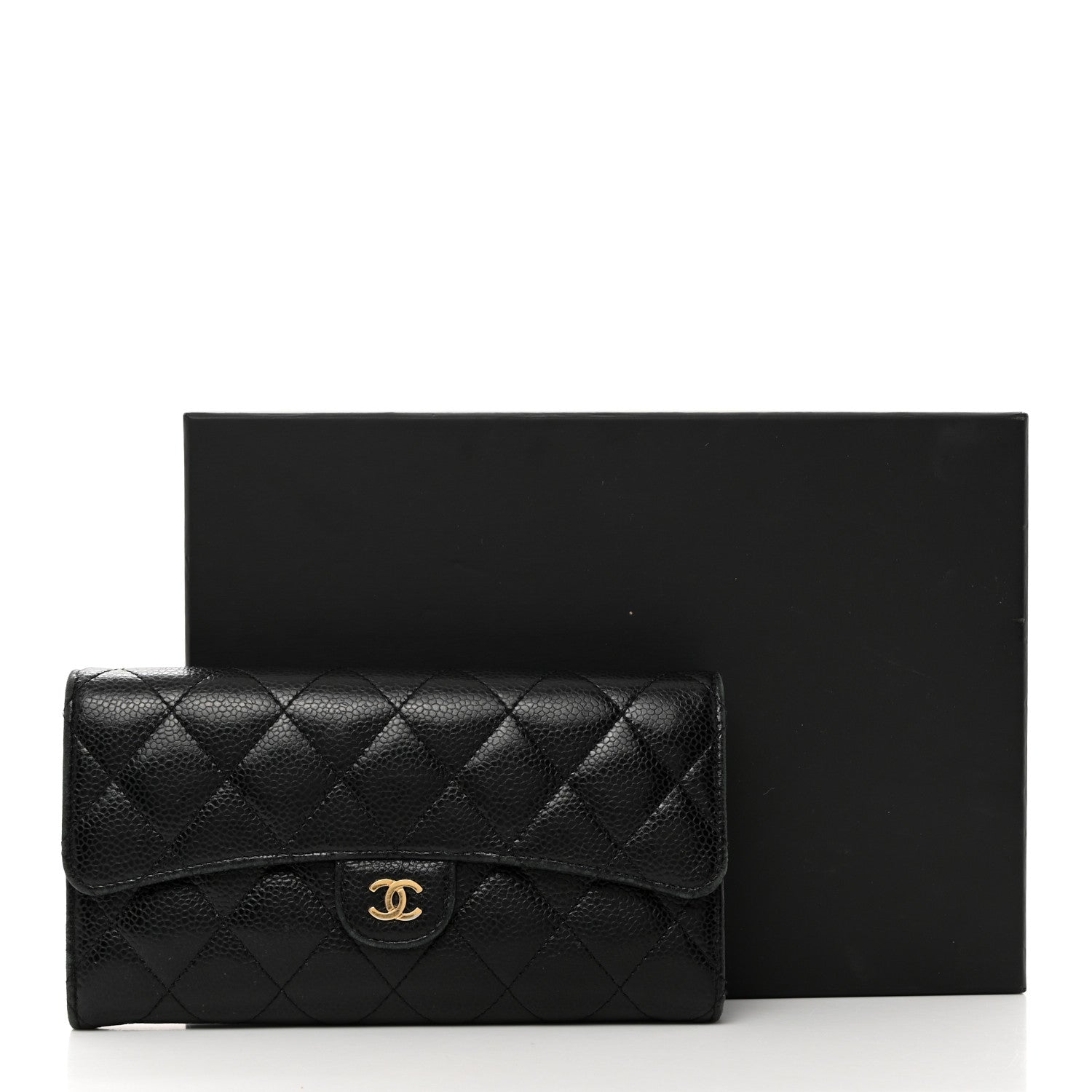 Chanel Caviar Quilted Long Flap Wallet Black 9 of 9