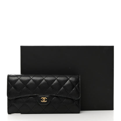 Chanel Caviar Quilted Long Flap Wallet Black 9 of 9