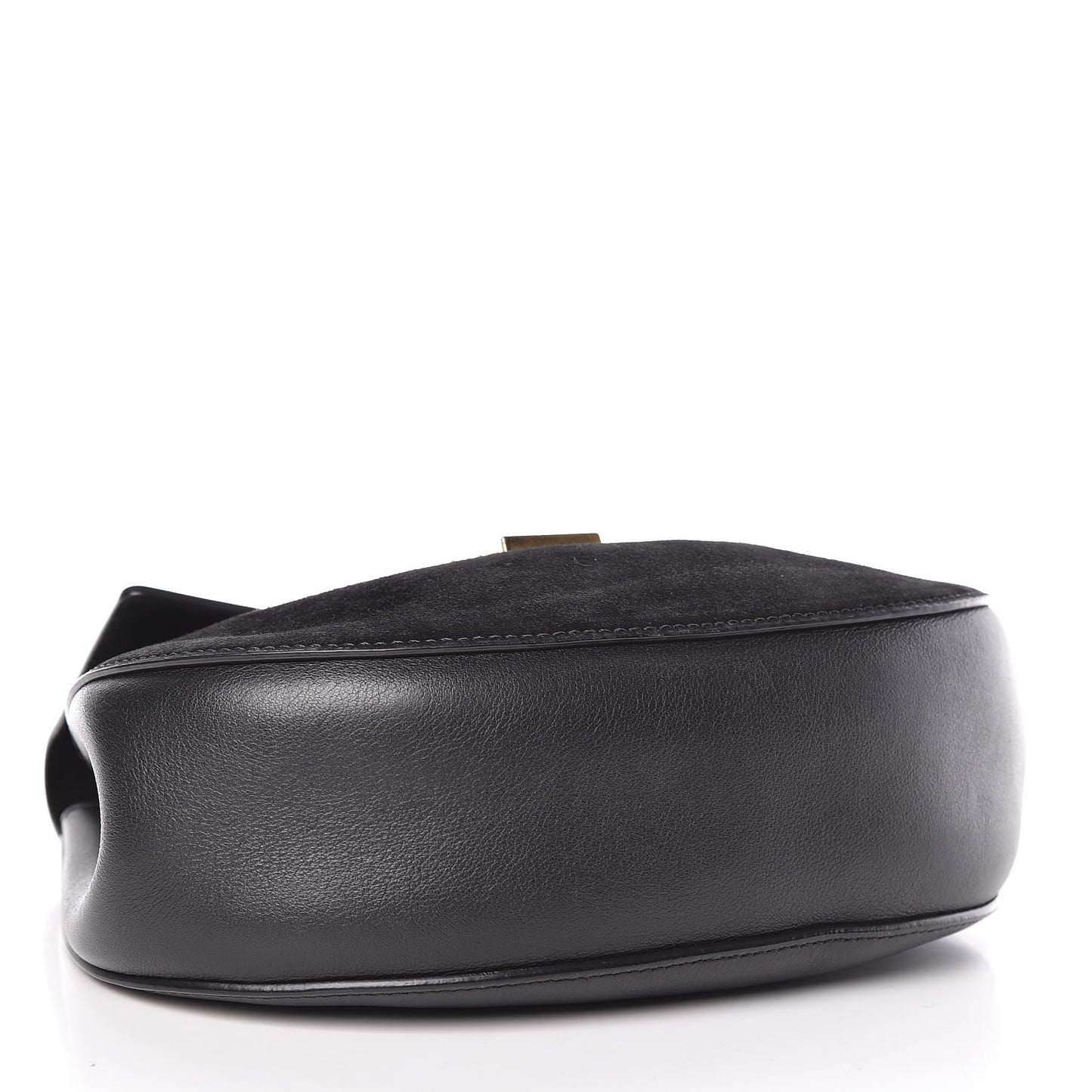 Suede Smooth Calfskin Drew Shoulder Bag Black