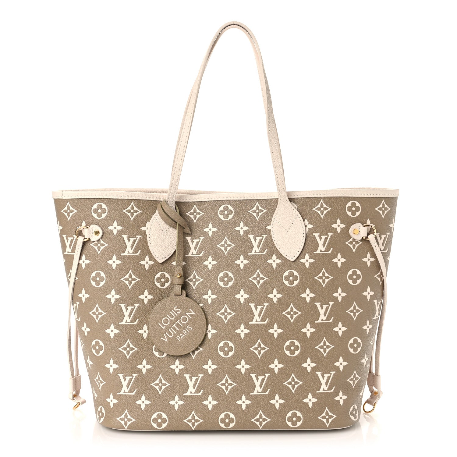 Louis Vuitton Empreinte Monogram Spring In The City Neverfull MM Kaki Beige Cream 1 of 8