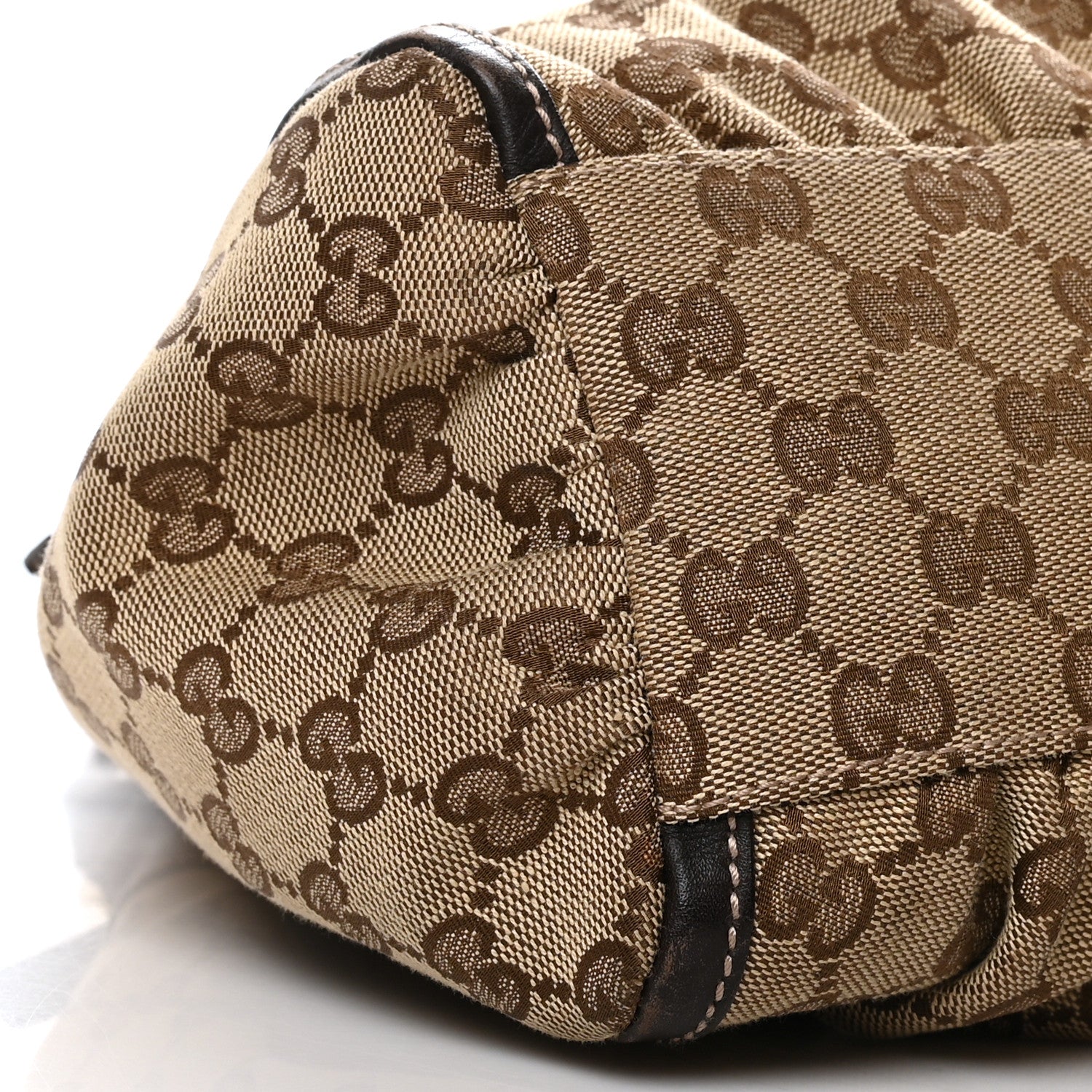 Gucci Monogram Medium D Gold Ring Hobo Dark Brown 9 of 10